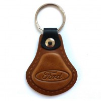 Kožená kľúčenka / prívesok na kľúče Ford hnedá