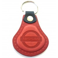 Kožená kľúčenka Nissan červená
