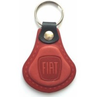 Kožená kľúčenka Fiat červená