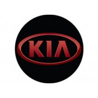 Samolepka na stredy kolies živicová 4ks - KIA biela s červeným logom (C13)