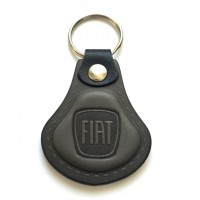Kožená kľúčenka / prívesok na kľúče Fiat šedá