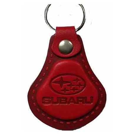 Kožená kľúčenka / prívesok na kľúče Subaru červená