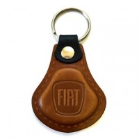Kožená kľúčenka / prívesok na kľúče Fiat hnedá