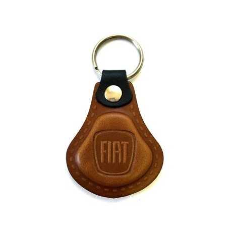 Kožená kľúčenka / prívesok na kľúče Fiat hnedá