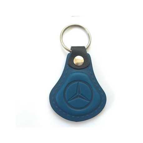 Kožená kľúčenka / prívesok na kľúče  Mercedes modrá